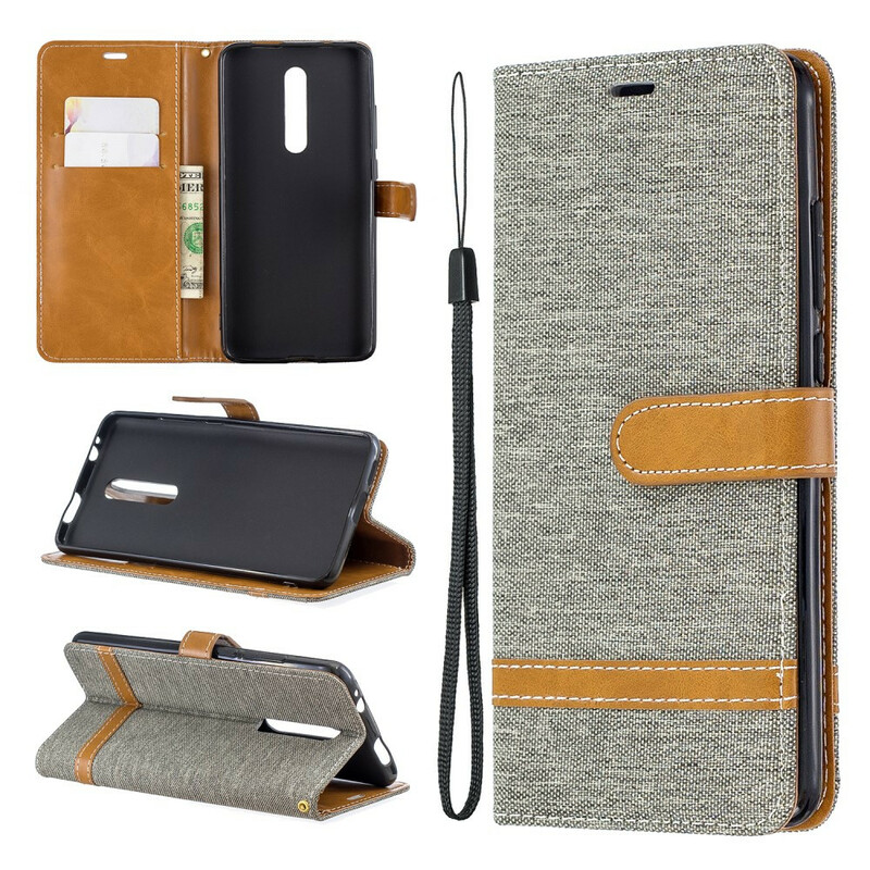 Housse Xiaomi Mi 9T / Mi 9T Pro Tissu et Effet Cuir à Lanière Housse Xiaomi Mi 9T / Mi 9T Pro Tissu et Effet Cuir à Lanière