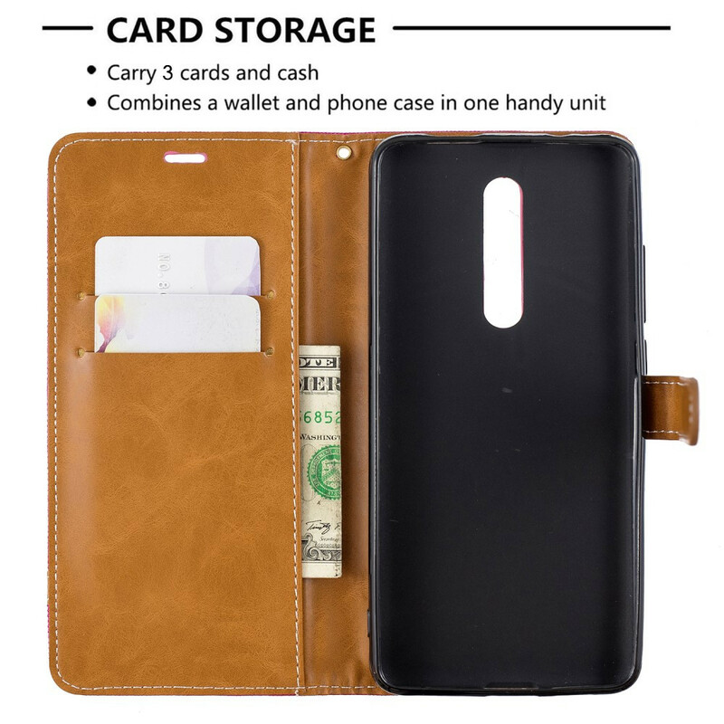 Housse Xiaomi Mi 9T / Mi 9T Pro Tissu et Effet Cuir à Lanière Housse Xiaomi Mi 9T / Mi 9T Pro Tissu et Effet Cuir à Lanière