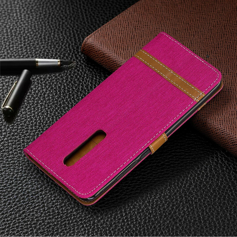 Housse Xiaomi Mi 9T / Mi 9T Pro Tissu et Effet Cuir à Lanière Housse Xiaomi Mi 9T / Mi 9T Pro Tissu et Effet Cuir à Lanière