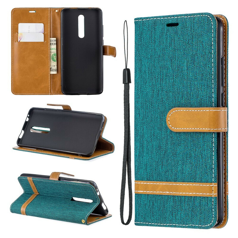 Housse Xiaomi Mi 9T / Mi 9T Pro Tissu et Effet Cuir à Lanière Housse Xiaomi Mi 9T / Mi 9T Pro Tissu et Effet Cuir à Lanière