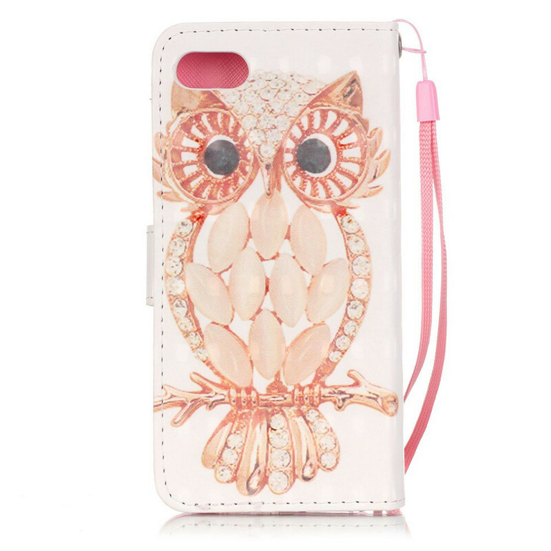 Housse iPhone SE 2 / 8 / 7 Hibou Aquarelle à Lanière Housse iPhone SE 2 / 8 / 7 Hibou Aquarelle à Lanière