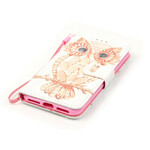Housse iPhone SE 2 / 8 / 7 Hibou Aquarelle à Lanière Housse iPhone SE 2 / 8 / 7 Hibou Aquarelle à Lanière