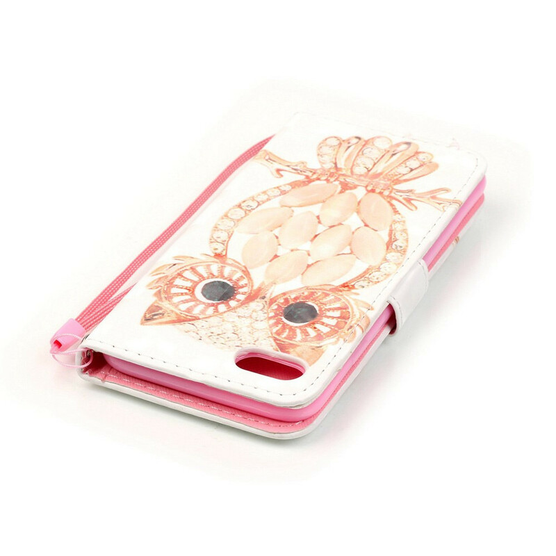 Housse iPhone SE 2 / 8 / 7 Hibou Aquarelle à Lanière Housse iPhone SE 2 / 8 / 7 Hibou Aquarelle à Lanière