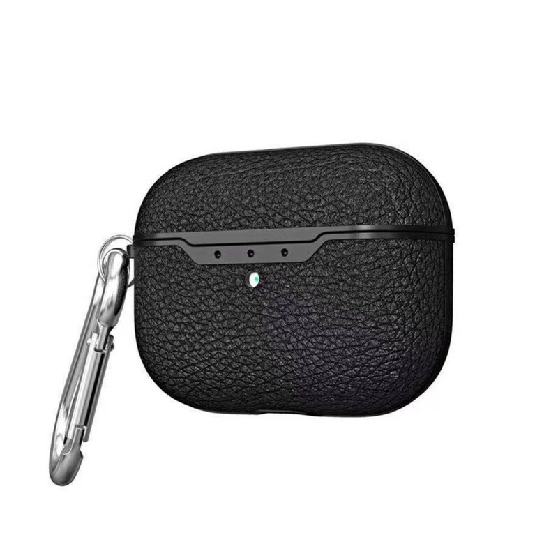 Étui AirPods Pro Effet Cuir Litchi avec Mousqueton Étui AirPods Pro Effet Cuir Litchi avec Mousqueton
