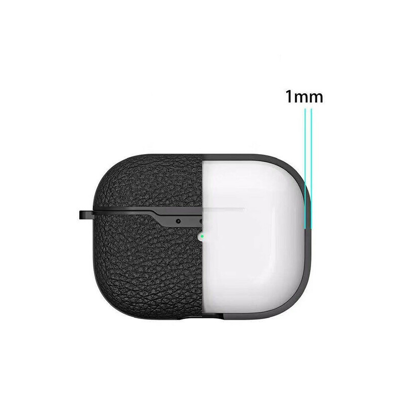 Étui AirPods Pro Effet Cuir Litchi avec Mousqueton Étui AirPods Pro Effet Cuir Litchi avec Mousqueton