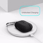 Étui AirPods Pro Effet Cuir Litchi avec Mousqueton Étui AirPods Pro Effet Cuir Litchi avec Mousqueton