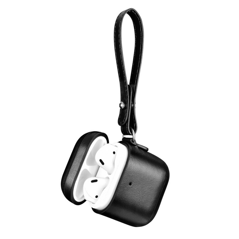 Coque AirPods Véritable Cuir avec Lanière ICARER Coque AirPods Véritable Cuir avec Lanière ICARER