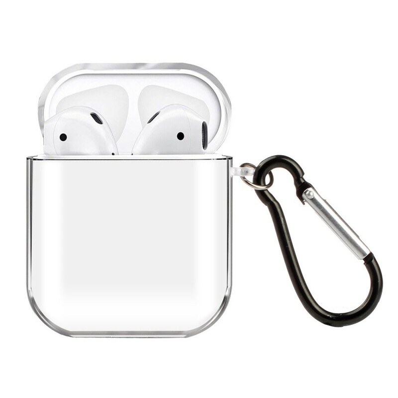 Coque AirPods Silicone Transparent avec Mousqueton