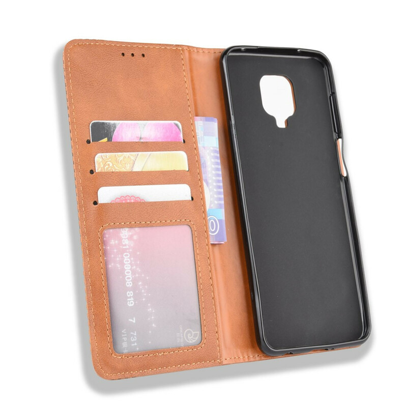 Flip Cover Xiaomi Redmi Note 9S Effet Cuir Vintage Stylisé Flip Cover Xiaomi Redmi Note 9S Effet Cuir Vintage Stylisé