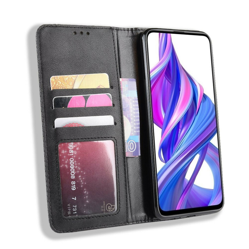 Flip Cover Honor 9X Pro Effet Cuir Vintage Stylisé Flip Cover Honor 9X Pro Effet Cuir Vintage Stylisé