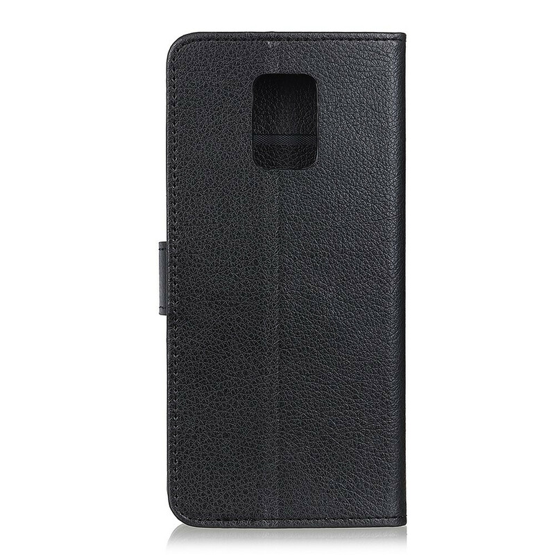 Housse Xiaomi Redmi Note 9 Pro Effet Cuir Litchi Premium