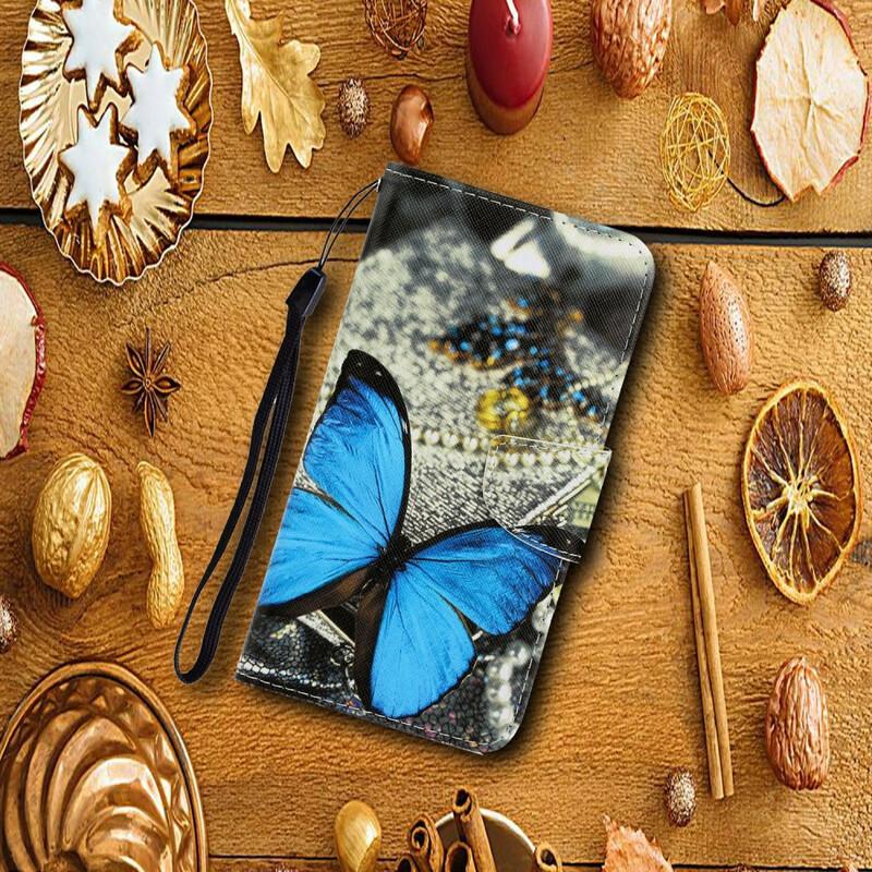 Housse Xiaomi Redmi Note 9 Pro Variations Papillons à Lanière