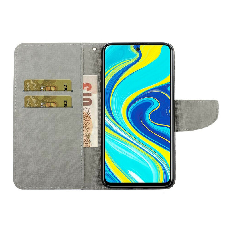 Housse Xiaomi Redmi Note 9 Pro Rose Romantique à Lanière Housse Xiaomi Redmi Note 9 Pro Rose Romantique à Lanière