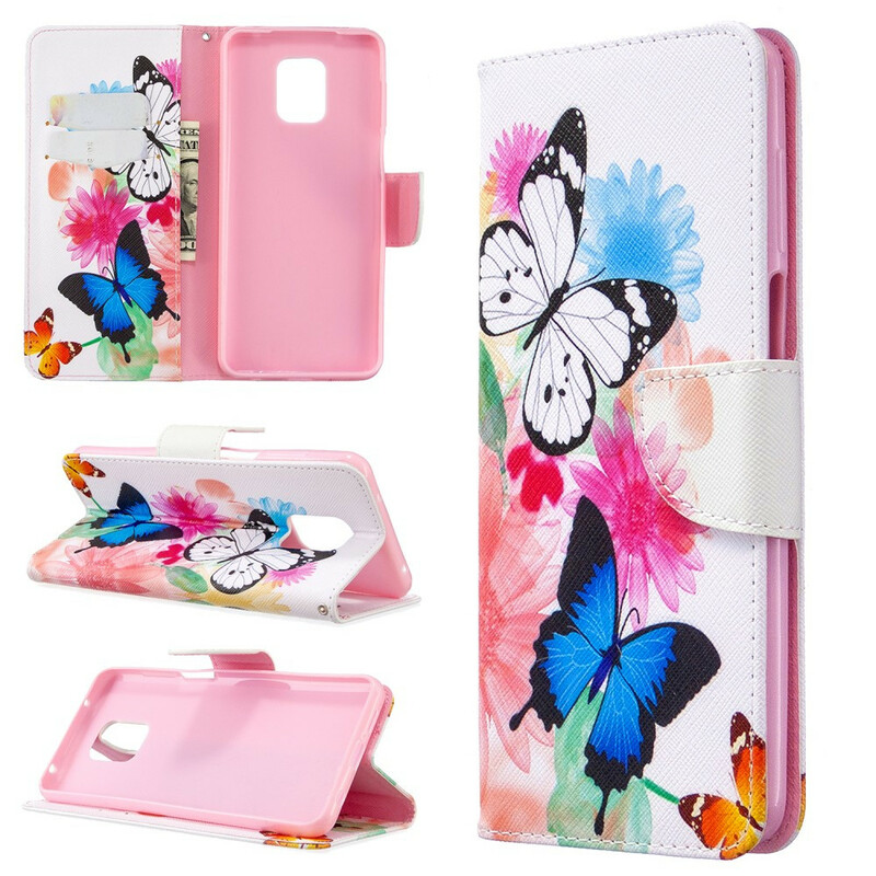 Housse Xiaomi Redmi Note 9S / Note 9 Pro Papillons et Fleurs Peints Housse Xiaomi Redmi Note 9S / Note 9 Pro Papillons et Fleurs Peints