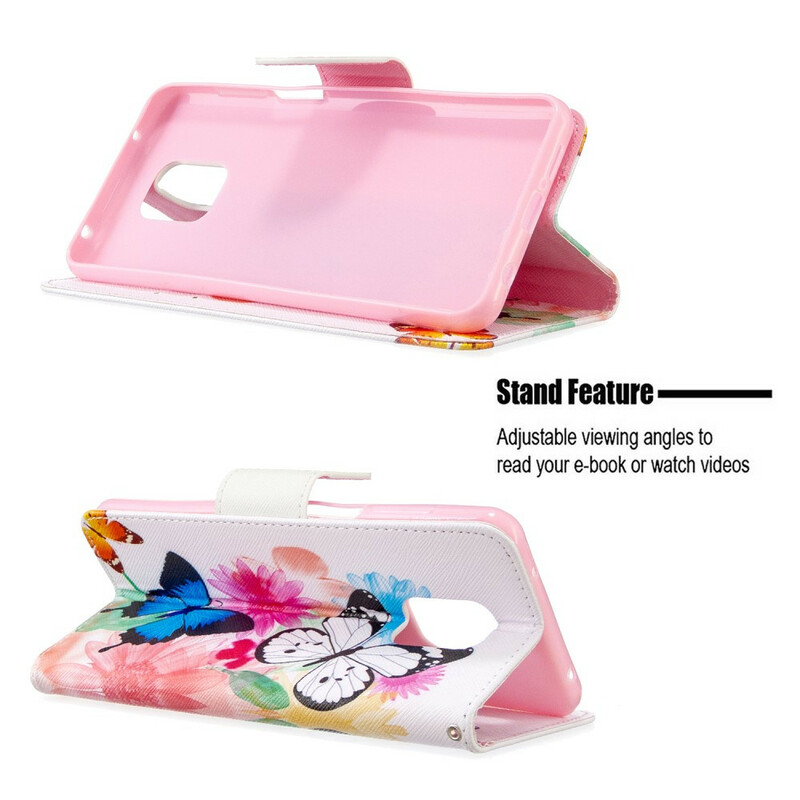 Housse Xiaomi Redmi Note 9S / Note 9 Pro Papillons et Fleurs Peints Housse Xiaomi Redmi Note 9S / Note 9 Pro Papillons et Fleurs Peints
