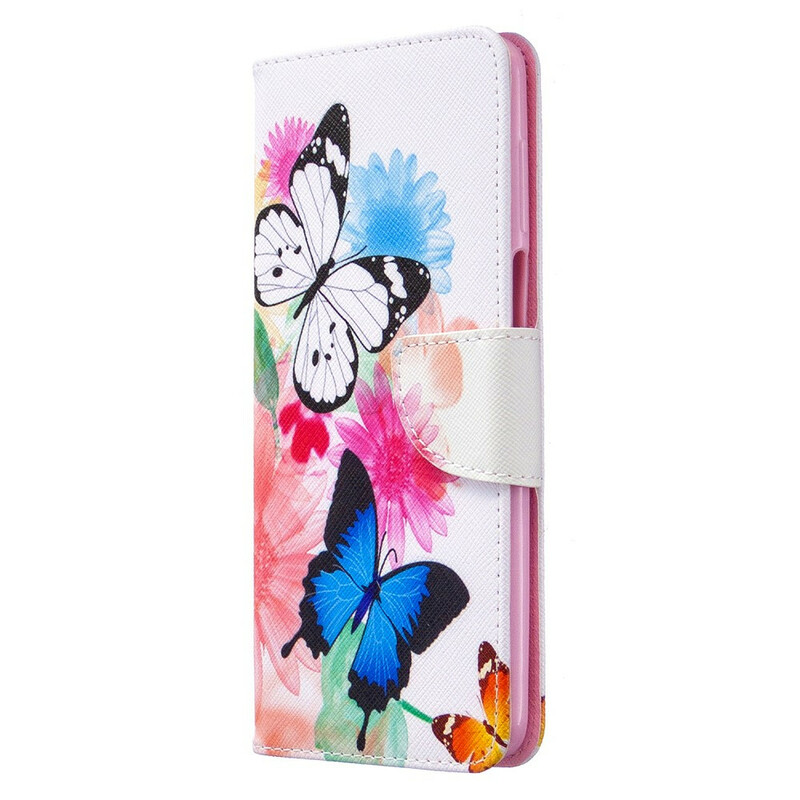 Housse Xiaomi Redmi Note 9S / Note 9 Pro Papillons et Fleurs Peints Housse Xiaomi Redmi Note 9S / Note 9 Pro Papillons et Fleurs Peints
