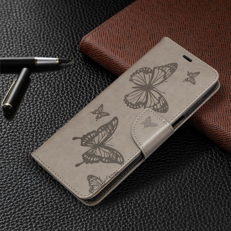 Housse Xiaomi Redmi Note 9 / Note 9S / Note 9 Pro Papillons à Lanière