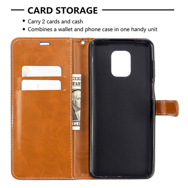 Housse Xiaomi Redmi Note 9S / Redmi Note 9 Pro Tissu et Effet Cuir à Lanière Housse Xiaomi Redmi Note 9S / Redmi Note 9 Pro Tissu et Effet Cuir à Lanière