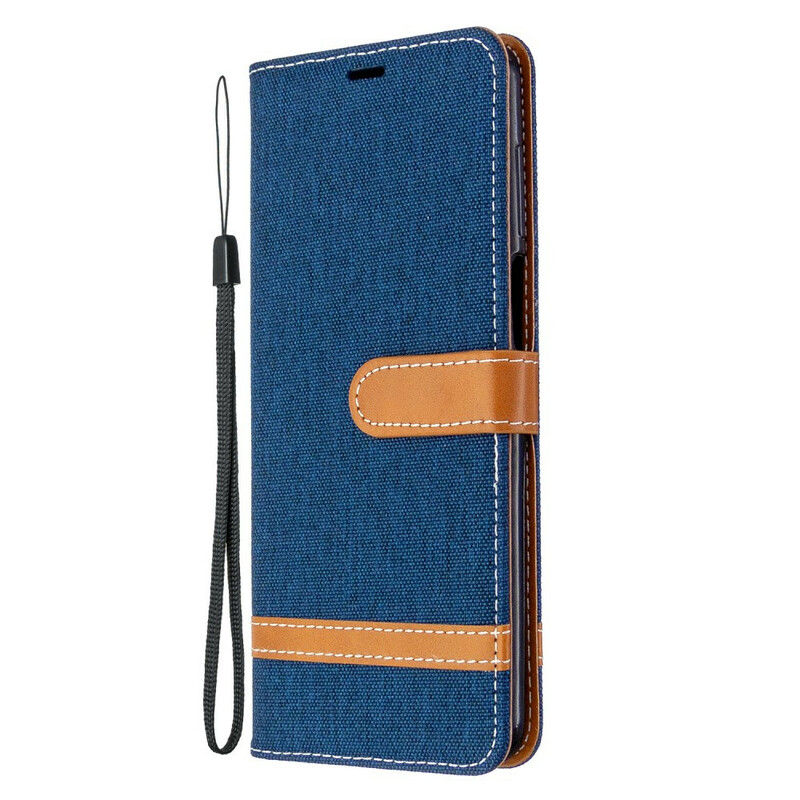 Housse Xiaomi Redmi Note 9S / Redmi Note 9 Pro Tissu et Effet Cuir à Lanière Housse Xiaomi Redmi Note 9S / Redmi Note 9 Pro Tissu et Effet Cuir à Lanière