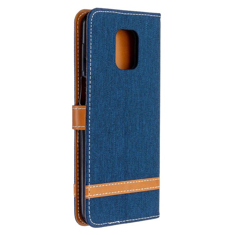Housse Xiaomi Redmi Note 9S / Redmi Note 9 Pro Tissu et Effet Cuir à Lanière Housse Xiaomi Redmi Note 9S / Redmi Note 9 Pro Tissu et Effet Cuir à Lanière