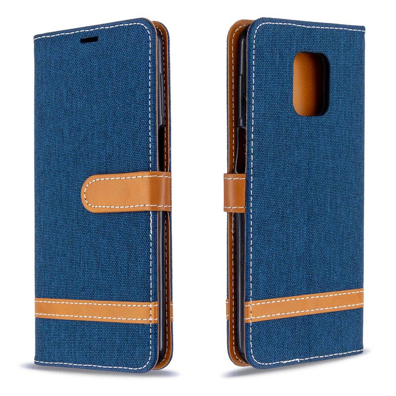 Housse Xiaomi Redmi Note 9S / Redmi Note 9 Pro Tissu et Effet Cuir à Lanière Housse Xiaomi Redmi Note 9S / Redmi Note 9 Pro Tissu et Effet Cuir à Lanière