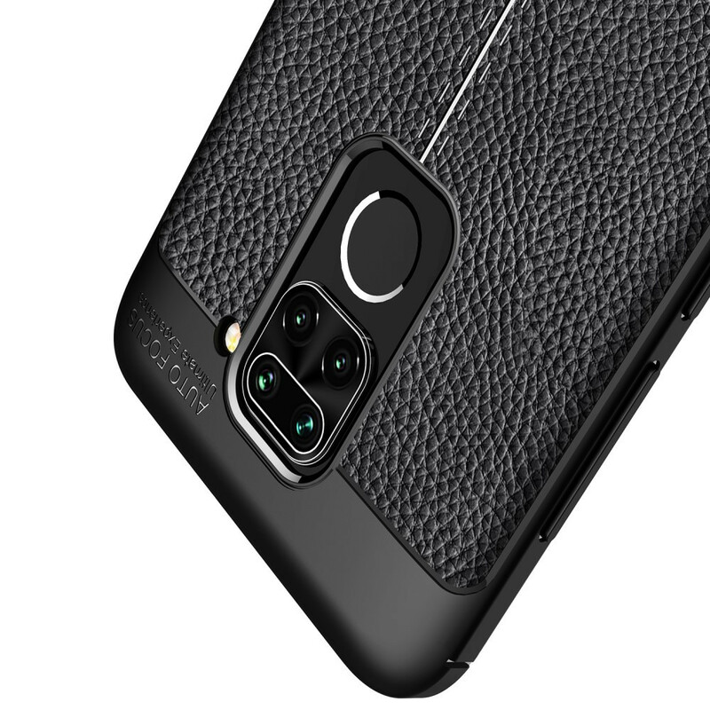 Coque Xiaomi Redmi Note 9 Effet Cuir Litchi Double line