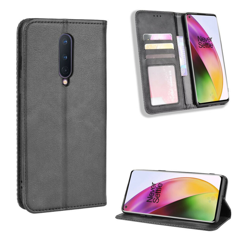 Flip Cover OnePlus 8 Effet Cuir Vintage Stylisé Flip Cover OnePlus 8 Effet Cuir Vintage Stylisé