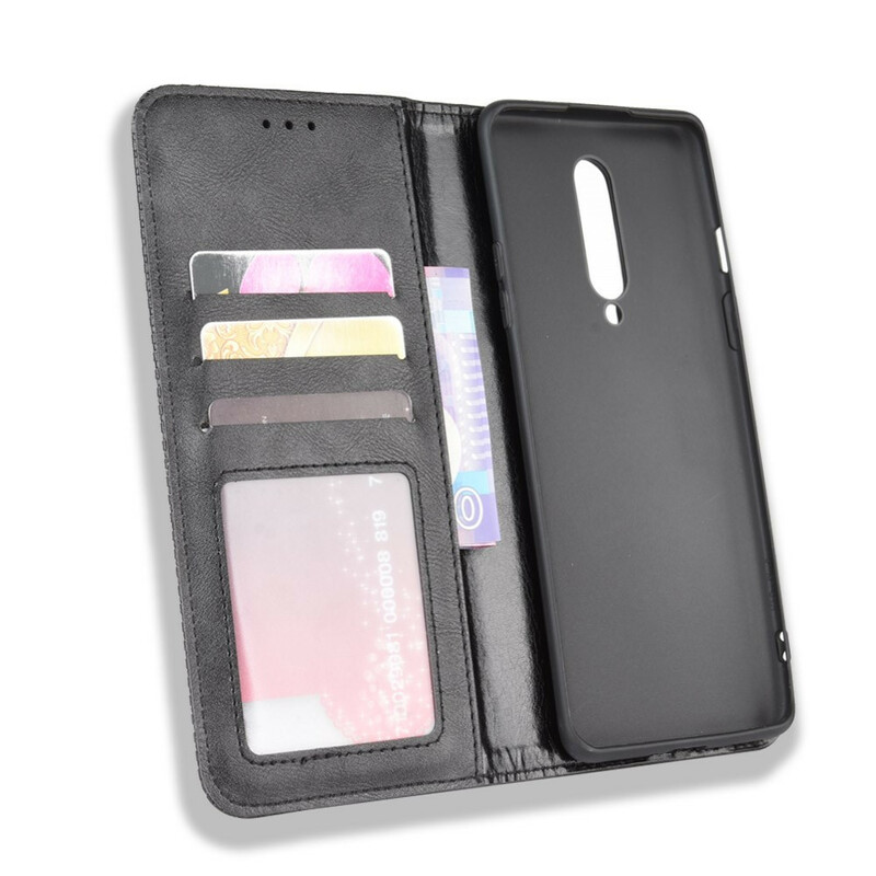 Flip Cover OnePlus 8 Effet Cuir Vintage Stylisé Flip Cover OnePlus 8 Effet Cuir Vintage Stylisé