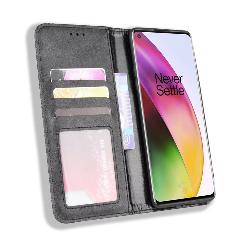 Flip Cover OnePlus 8 Effet Cuir Vintage Stylisé Flip Cover OnePlus 8 Effet Cuir Vintage Stylisé