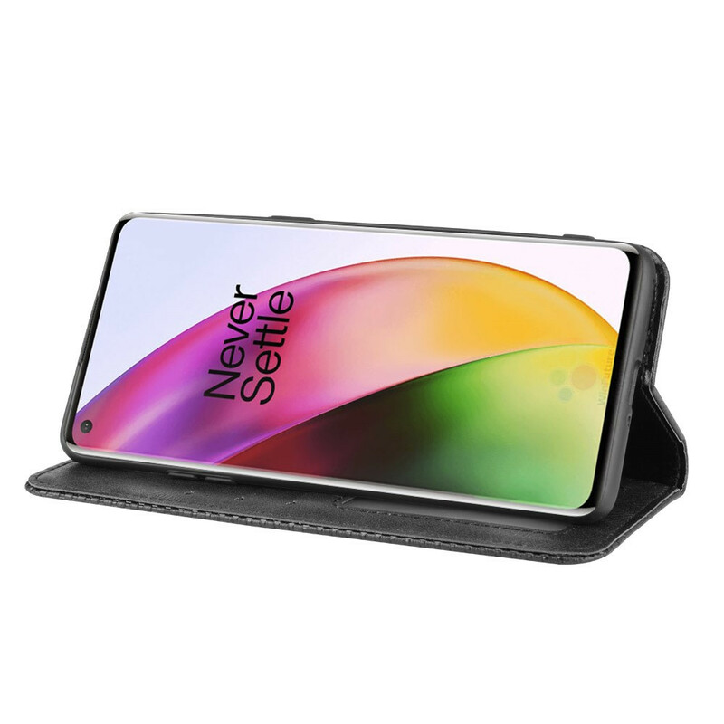 Flip Cover OnePlus 8 Effet Cuir Vintage Stylisé Flip Cover OnePlus 8 Effet Cuir Vintage Stylisé