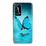 Coque Huawei P40 Pro Papillon Bleu Fluorescente Coque Huawei P40 Pro Papillon Bleu Fluorescente