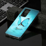 Coque Huawei P40 Pro Papillon Bleu Fluorescente Coque Huawei P40 Pro Papillon Bleu Fluorescente