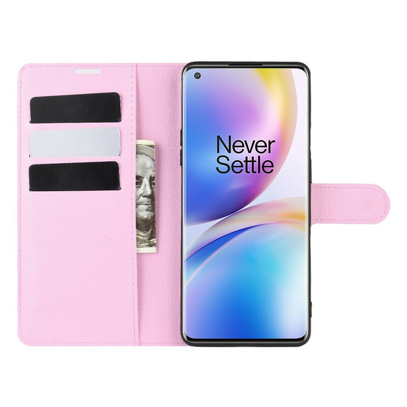 Housse OnePlus 8 Pro Style Cuir Litchi Premium