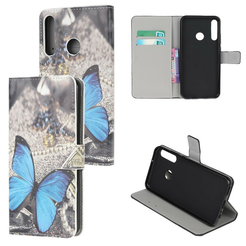 Housse Huawei P40 Lite E Papillon Bleu Housse Huawei P40 Lite E Papillon Bleu