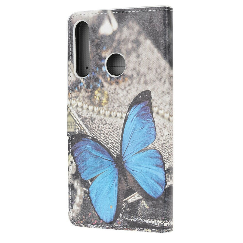 Housse Huawei P40 Lite E Papillon Bleu Housse Huawei P40 Lite E Papillon Bleu