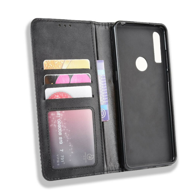 Flip Cover Acatel 3X 2019 Effet Cuir Vintage Stylisé Flip Cover Acatel 3X 2019 Effet Cuir Vintage Stylisé