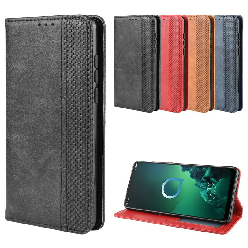 Flip Cover Acatel 3X 2019 Effet Cuir Vintage Stylisé Flip Cover Acatel 3X 2019 Effet Cuir Vintage Stylisé