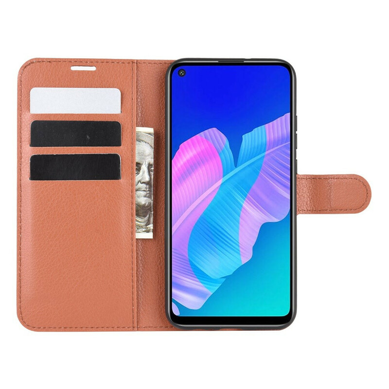 Housse Huawei P40 Lite E Simili Cuir Litchi Classique Housse Huawei P40 Lite E Simili Cuir Litchi Classique