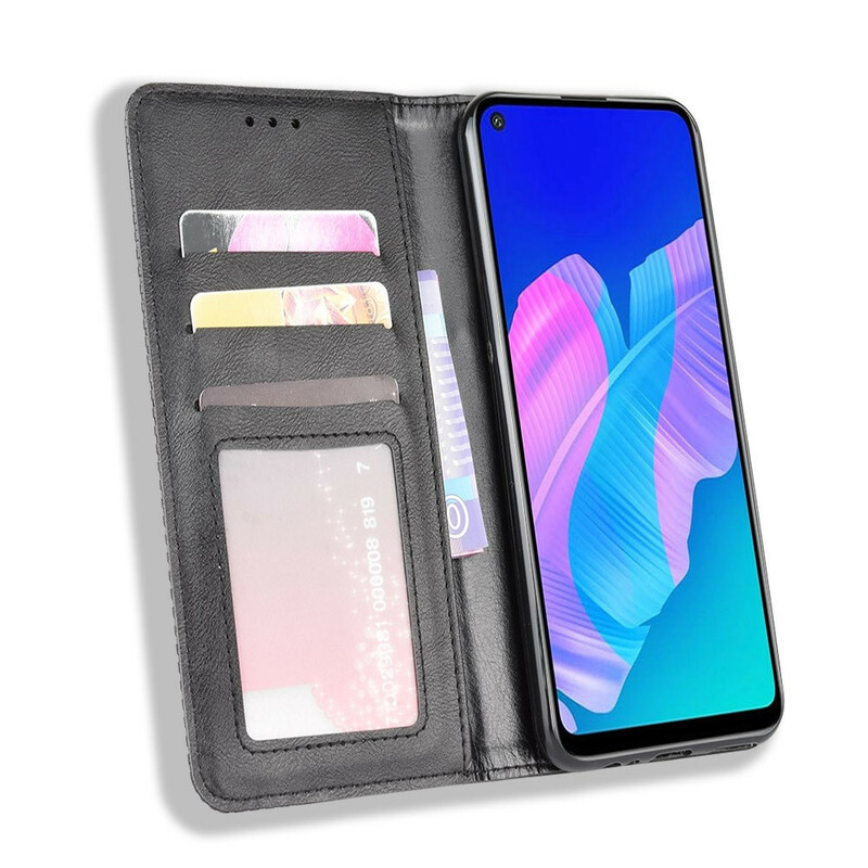 Flip Cover Huawei P40 Lite E Effet Cuir Vintage Stylisé Flip Cover Huawei P40 Lite E Effet Cuir Vintage Stylisé