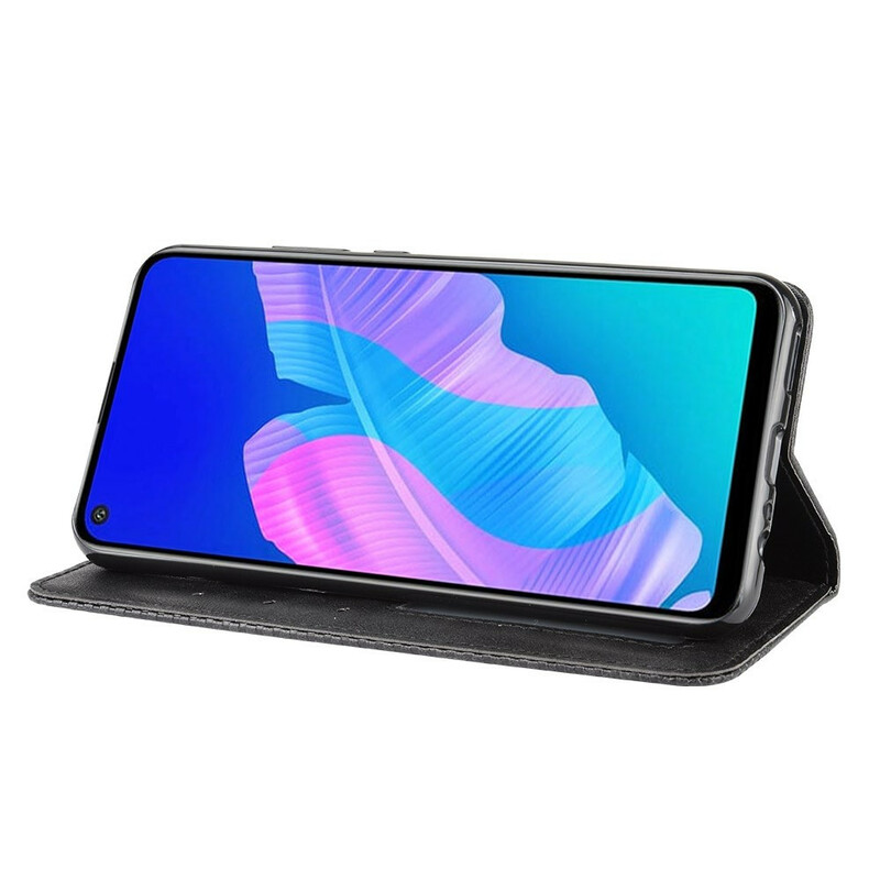 Flip Cover Huawei P40 Lite E Effet Cuir Vintage Stylisé Flip Cover Huawei P40 Lite E Effet Cuir Vintage Stylisé