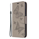 Housse Huawei P40 Lite E Papillons et Rabat Oblique Housse Huawei P40 Lite E Papillons et Rabat Oblique