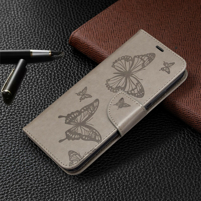 Housse Huawei P40 Lite E Papillons et Rabat Oblique Housse Huawei P40 Lite E Papillons et Rabat Oblique