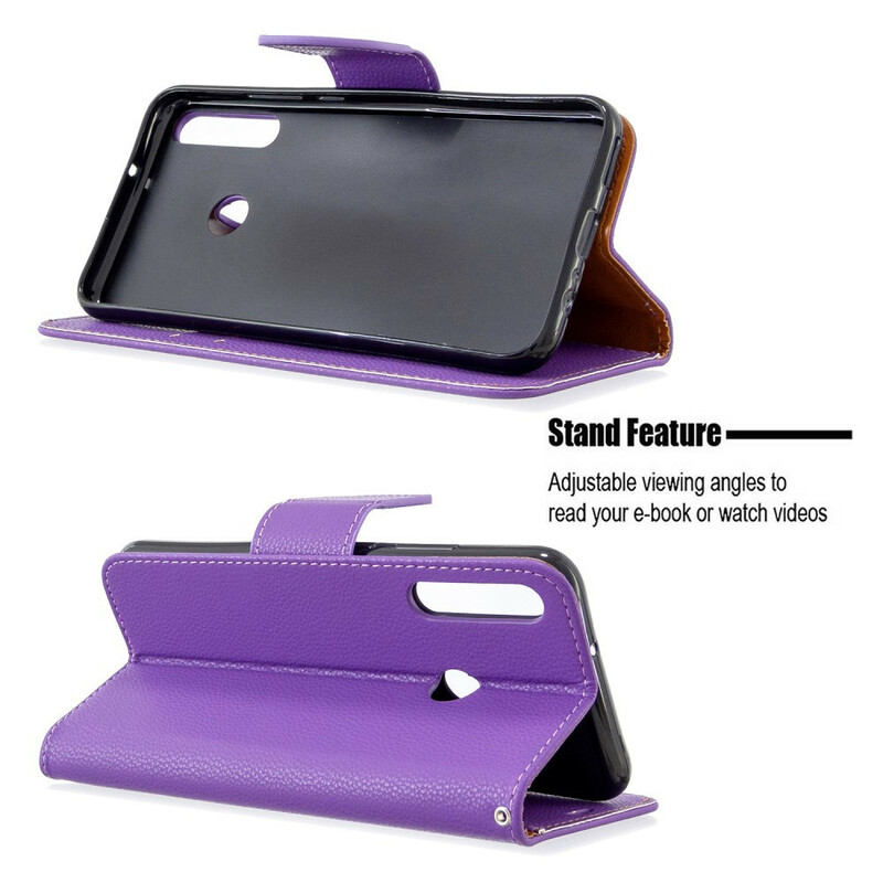 Housse Huawei P40 Lite E Litchi Rabat Oblique