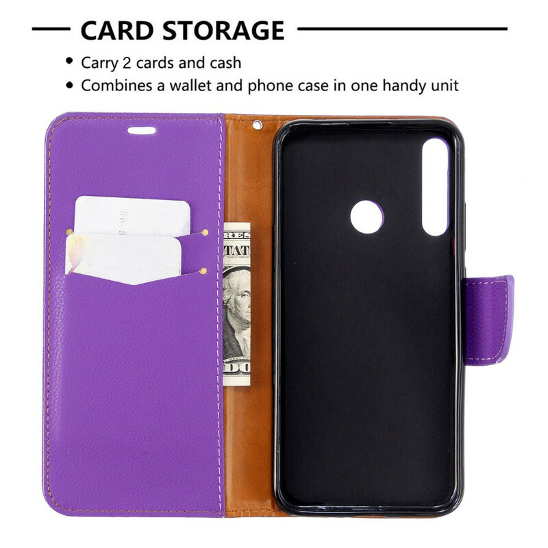 Housse Huawei P40 Lite E Litchi Rabat Oblique