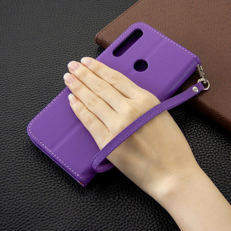 Housse Huawei P40 Lite E Litchi Rabat Oblique