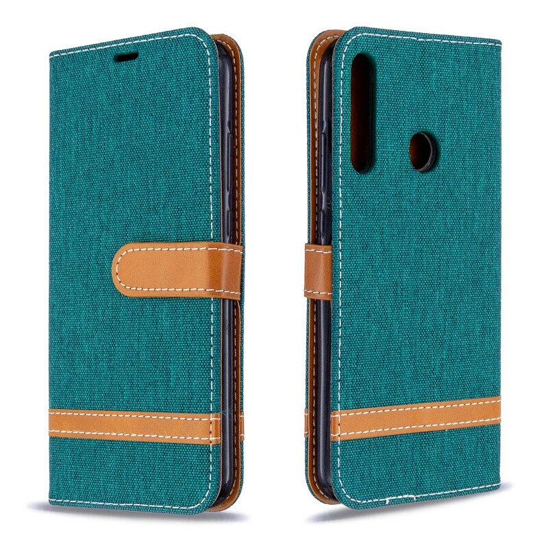Housse Huawei P40 Lite E Tissu et Effet Cuir à Lanière Housse Huawei P40 Lite E Tissu et Effet Cuir à Lanière