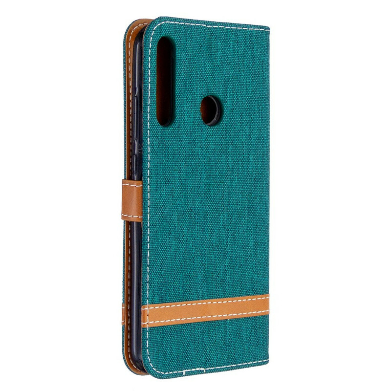 Housse Huawei P40 Lite E Tissu et Effet Cuir à Lanière Housse Huawei P40 Lite E Tissu et Effet Cuir à Lanière