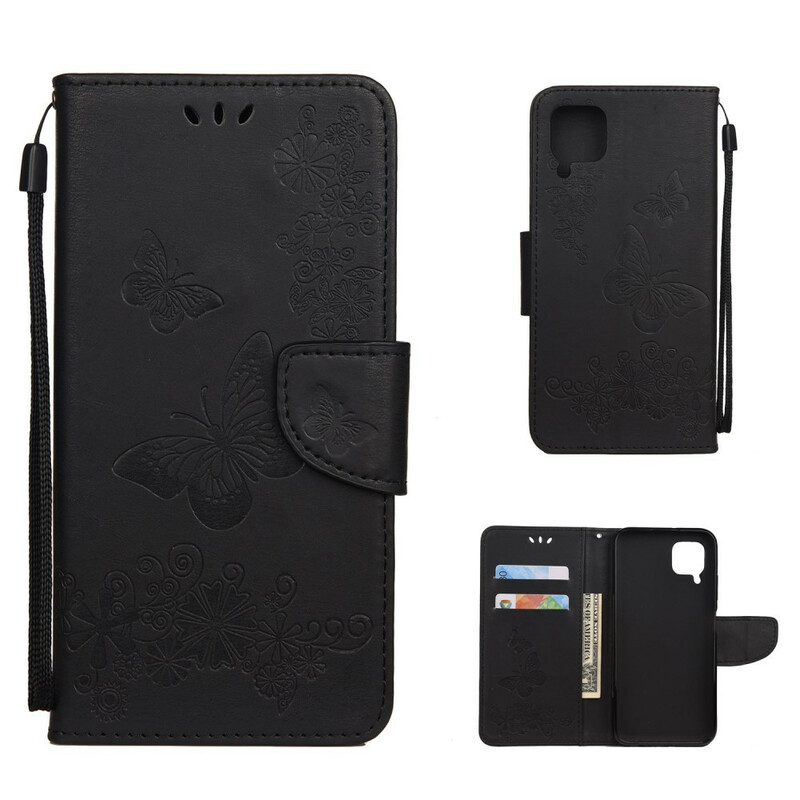 Housse Huawei P40 Lite Que des Papillons avec Lanière Housse Huawei P40 Lite Que des Papillons avec Lanière