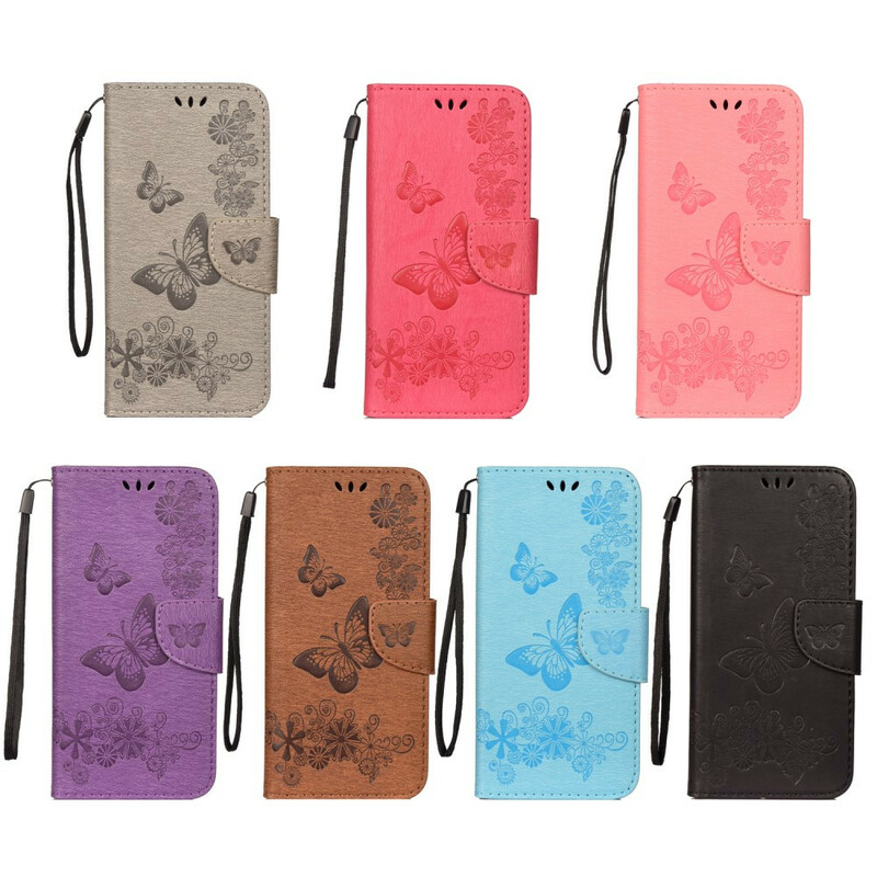Housse Huawei P40 Lite Que des Papillons avec Lanière Housse Huawei P40 Lite Que des Papillons avec Lanière