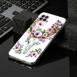 Coque Huawei P40 Lite Wapiti Fleuri Fluorescente Coque Huawei P40 Lite Wapiti Fleuri Fluorescente